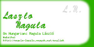 laszlo magula business card